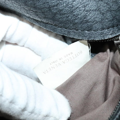 Bottega Veneta Shopping Tote Leather with Intrecciato Detail, GRAY, LEATHER, Tote bag