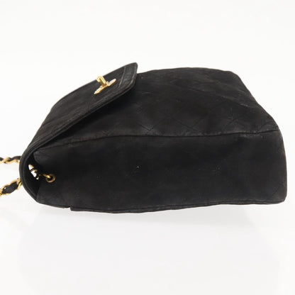 Chanel Vintage Clutch Pleated Leather, BLACK, SUEDE, Clutche & pouche