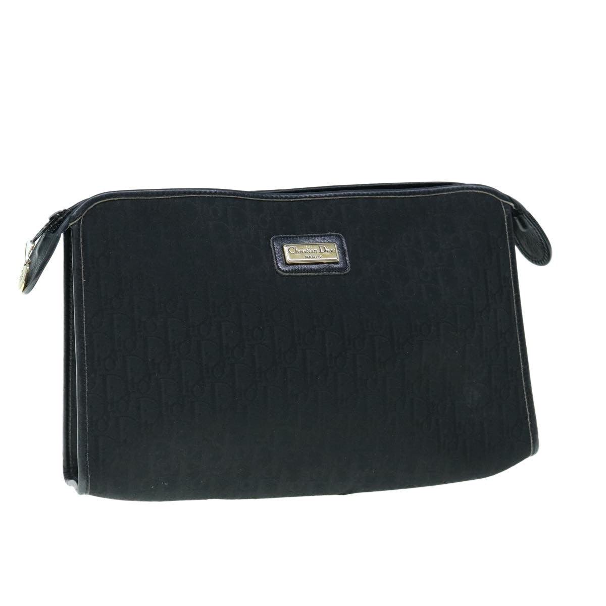 Christian Dior Vintage Trotter Pouch Diorissimo Canvas, BLACK, CANVAS, Clutche & pouche