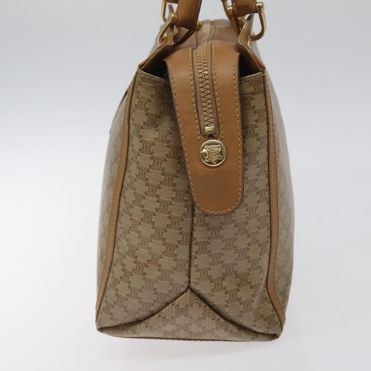 Celine Macadam Handbag Macadam with leather, BEIGE, CANVAS, Handbag