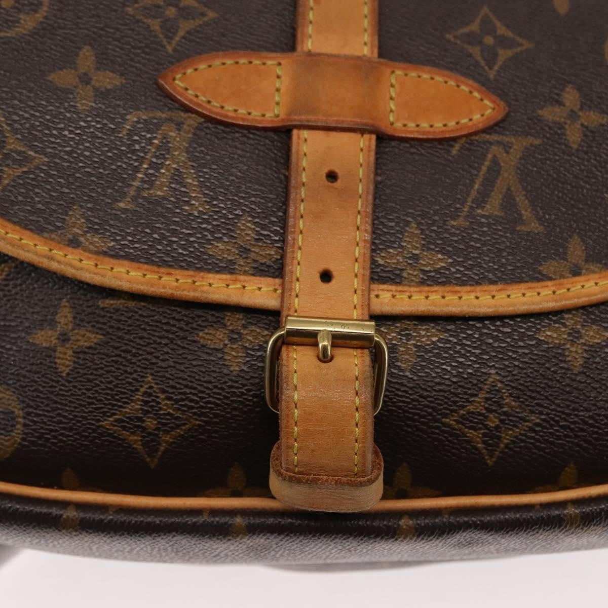 Louis Vuitton Saumur Handbag Monogram Canvas, BROWN, CANVAS, Shoulder bag