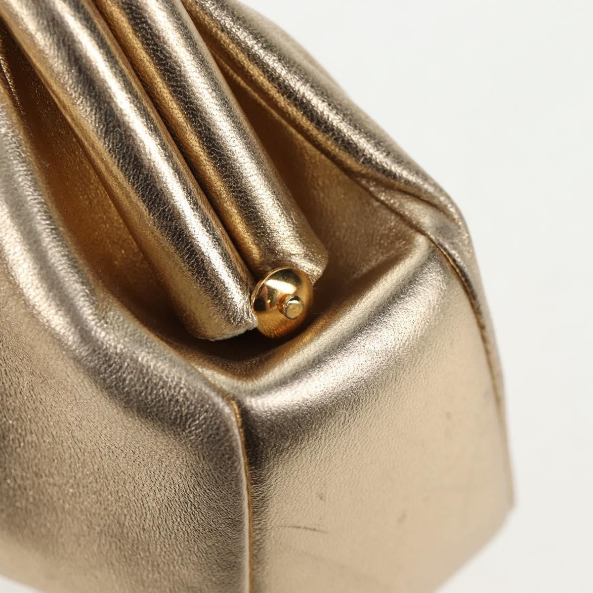 Chanel Vintage Timeless Kisslock Coin Purse Leather, GOLD, LEATHER, Shoulder bag