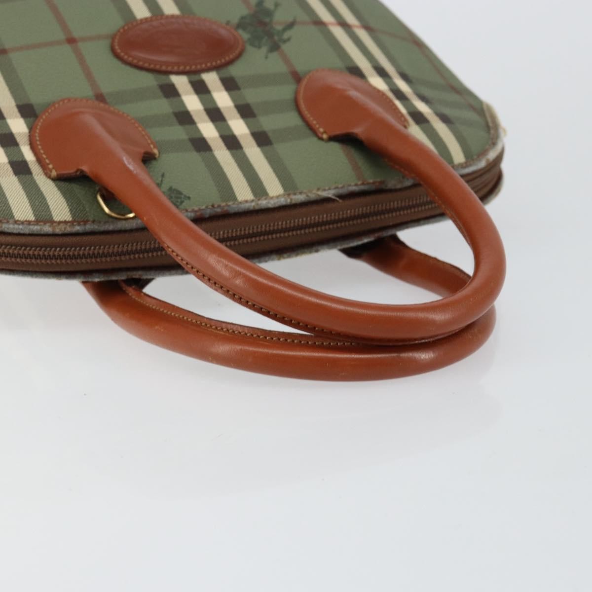 Burberry Nova Handbag Check Pattern, GREEN, PVC, Handbag