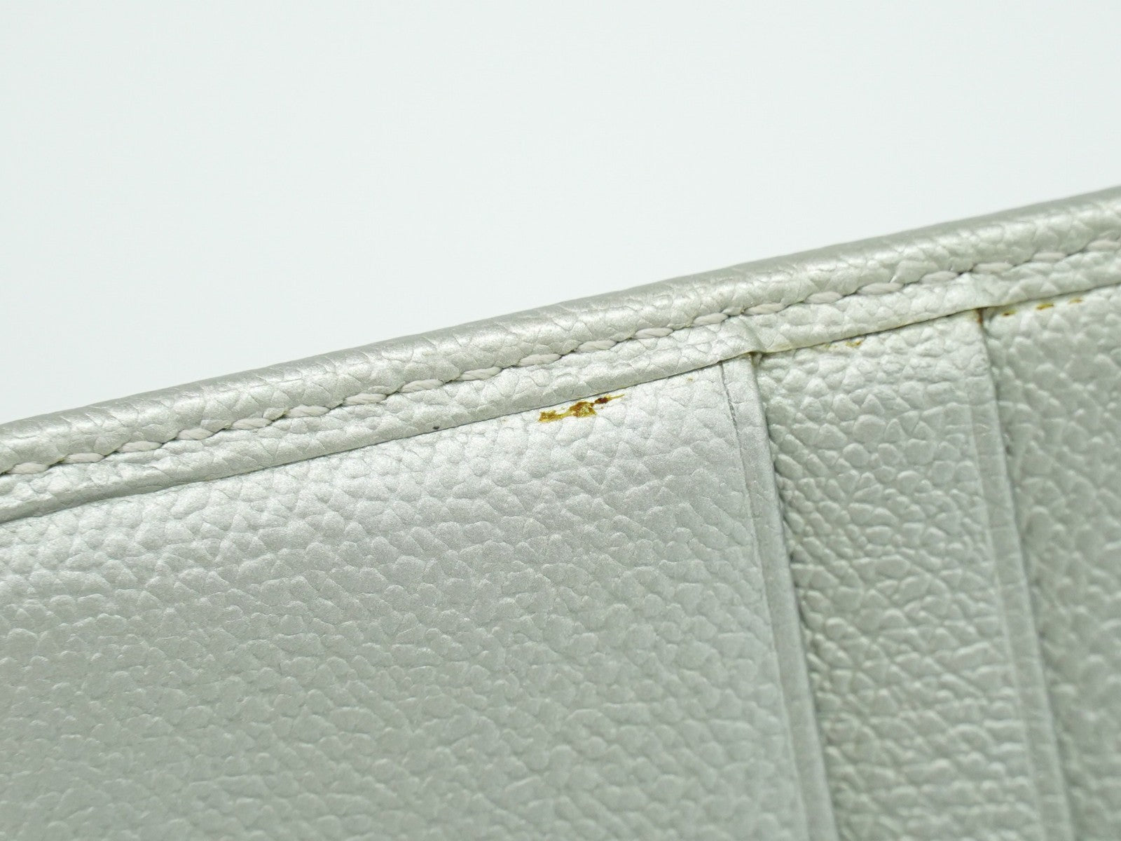 Chanel Coco bouton wallet Leather, SILVER, LEATHER, Wallets