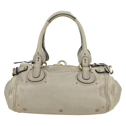 Chloe Paddington Lock Handbag Leather, Beige, Leather, Handbag