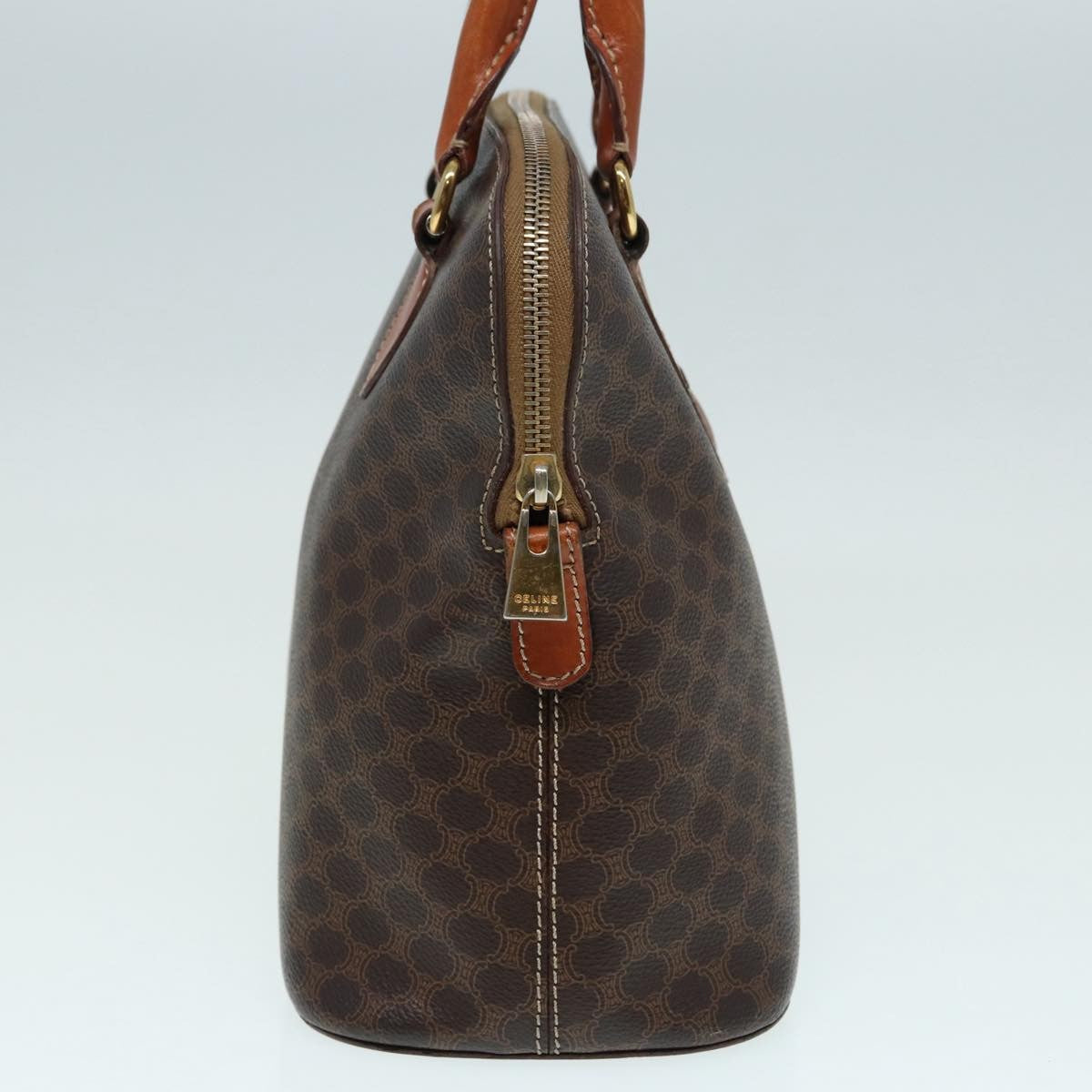 Celine Vintage Macadam Handbag Canvas, BROWN, CANVAS, Handbag