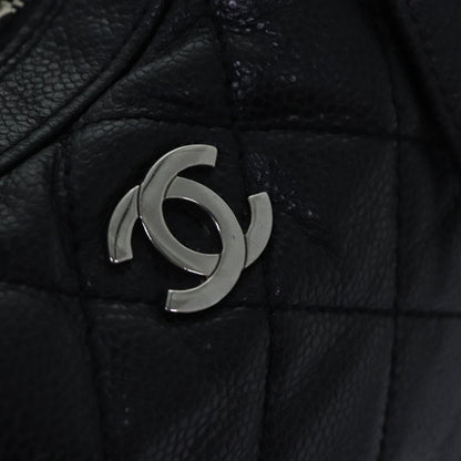 Chanel Vintage CC Zip Around Bowler Bag Quilted Caviar, Black, Leather, Handbag