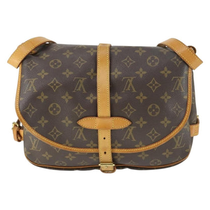 Louis Vuitton Saumur Handbag Monogram Canvas, BROWN, CANVAS, Shoulder bag