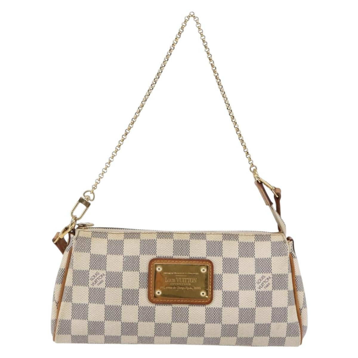 Louis Vuitton Eva Handbag Damier, WHITE, CANVAS, Handbag