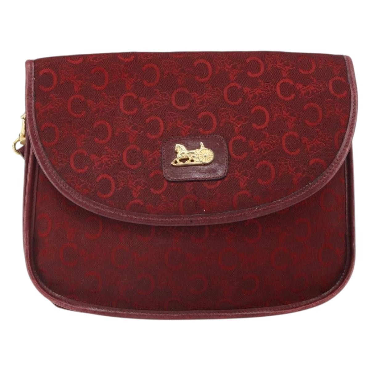 Celine C Sulky Shoulder bag Canvas, RED, CANVAS, Shoulder bag