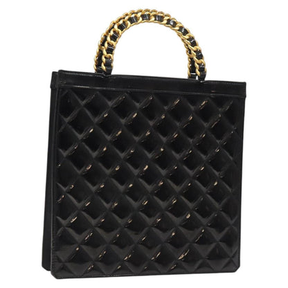 Chanel Vintage Chain Handle Tote Patent leather, BLACK, PATENT_LEATHER, Tote bag