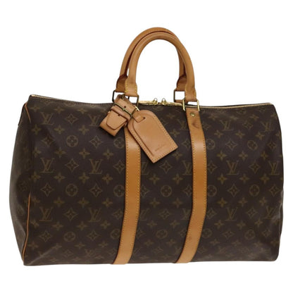 Louis Vuitton Keepall Bag Monogram Canvas, BROWN, CANVAS, Travel bag