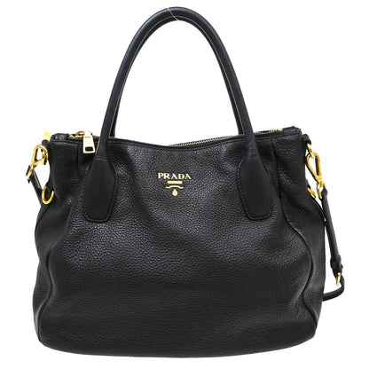 Prada Vintage Handbag Leather, Black, Leather, Handbag