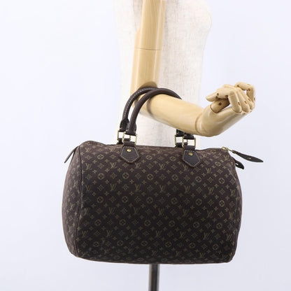 Louis Vuitton Speedy Handbag Mini Lin, BROWN, CANVAS, Handbag
