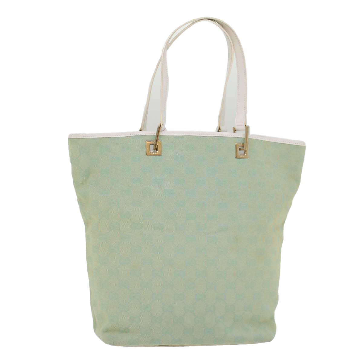Gucci Vintage Bucket Shopping Tote GG Canvas, BLUE, CANVAS, Tote bag