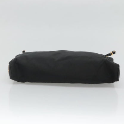Prada SHOULDER BAG NYLON BLACK GOLD, Black, Nylon, Shoulder Bag