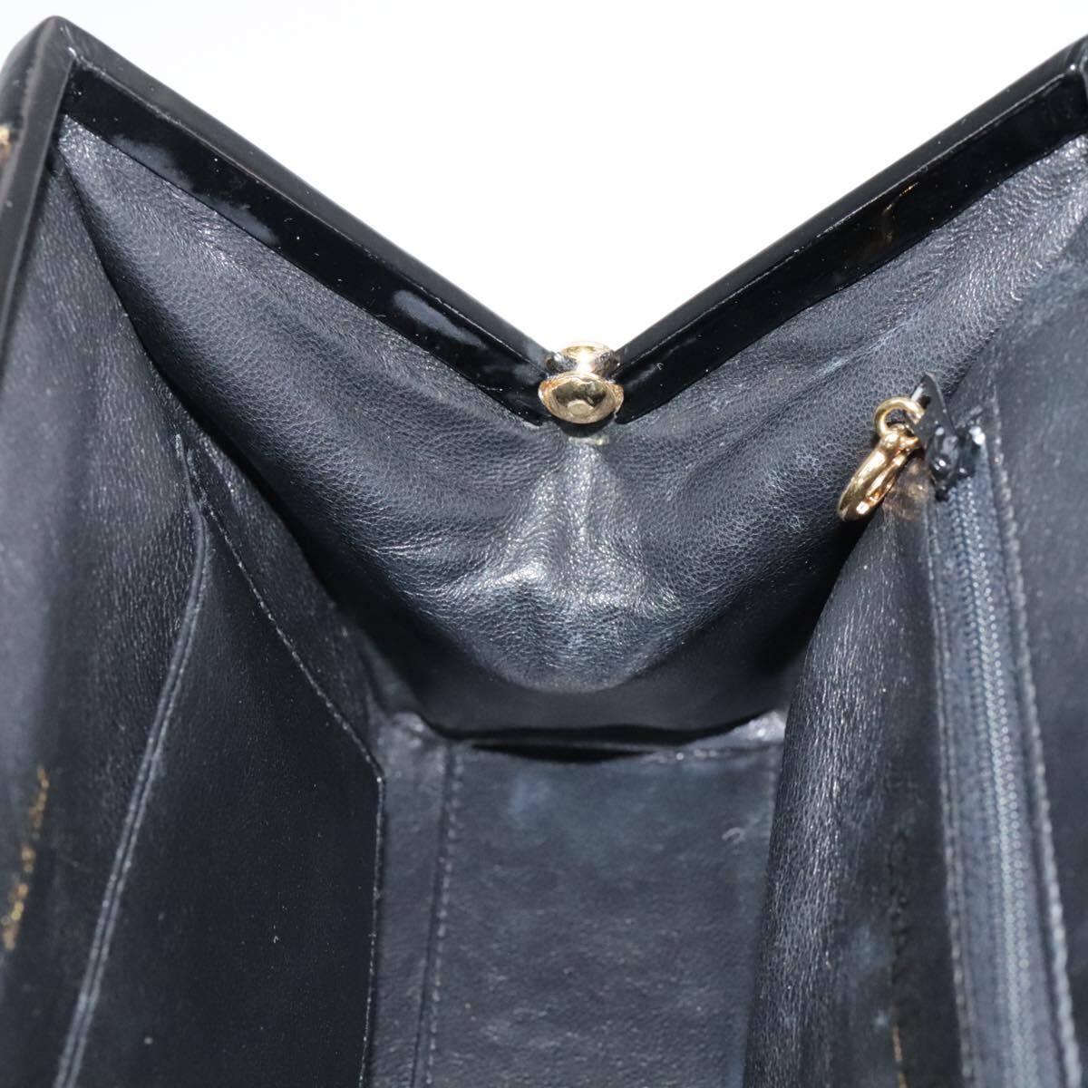 Chanel Vintage Chain Frame Bag Quilted Patent, BLACK, PATENT_LEATHER, Handbag