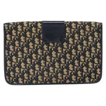Christian Dior Vintage Trotter Pouch Canvas, NAVY, CANVAS, Clutche & pouche