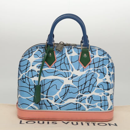 Louis Vuitton Alma Handbag Limited Edition Print Epi Leather, Blue, Leather, Handbag