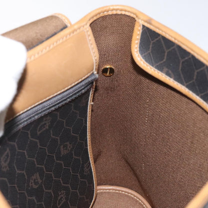 Christian Dior Vintage Honeycomb Flap Crossbody Bag Canvas and Leather, BLACK, CANVAS, Crossbody bag