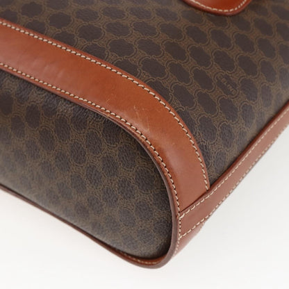 Celine Vintage Macadam Handbag Canvas and Leather, BROWN, CANVAS, Handbag