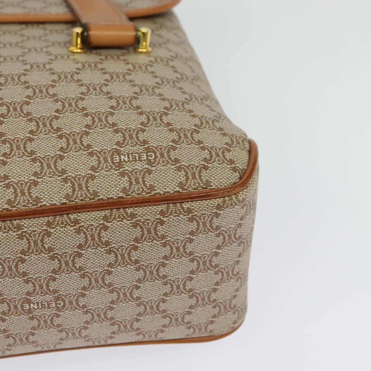 Celine Vintage Macadam Handbag Canvas and Leather, Beige, Canvas, Handbag