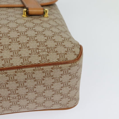 Celine Vintage Macadam Handbag Canvas and Leather, Beige, Canvas, Handbag