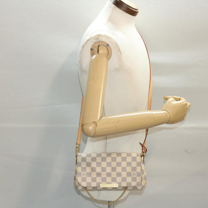 Louis Vuitton Favorite Handbag Damier, White, Canvas, Clutch