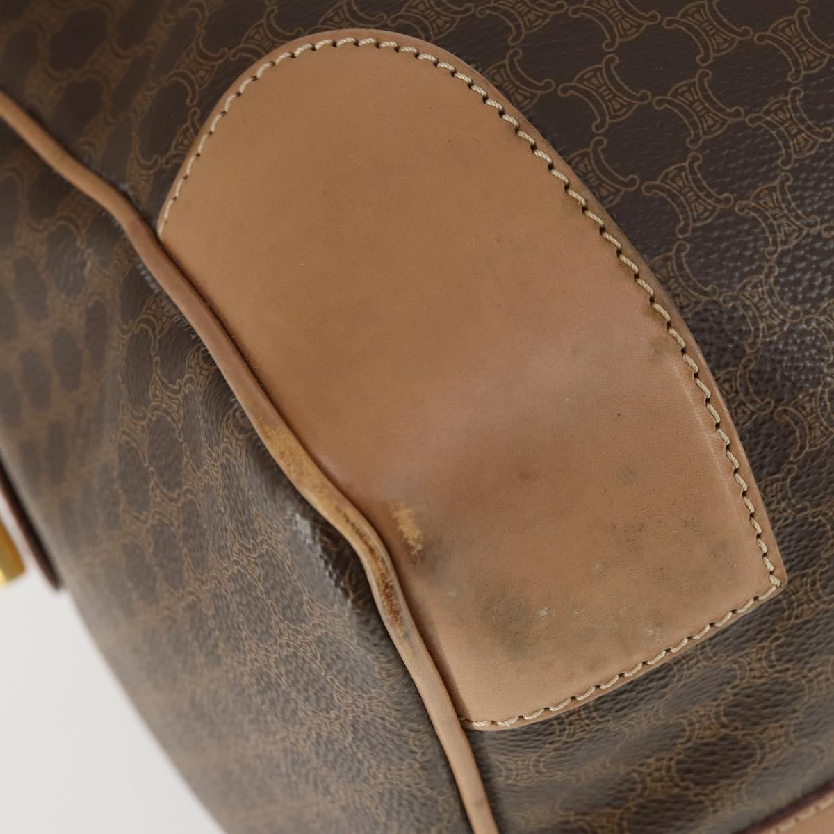 Celine Vintage Duffle Bag Canvas and Leather, BROWN, CANVAS, Travel bag