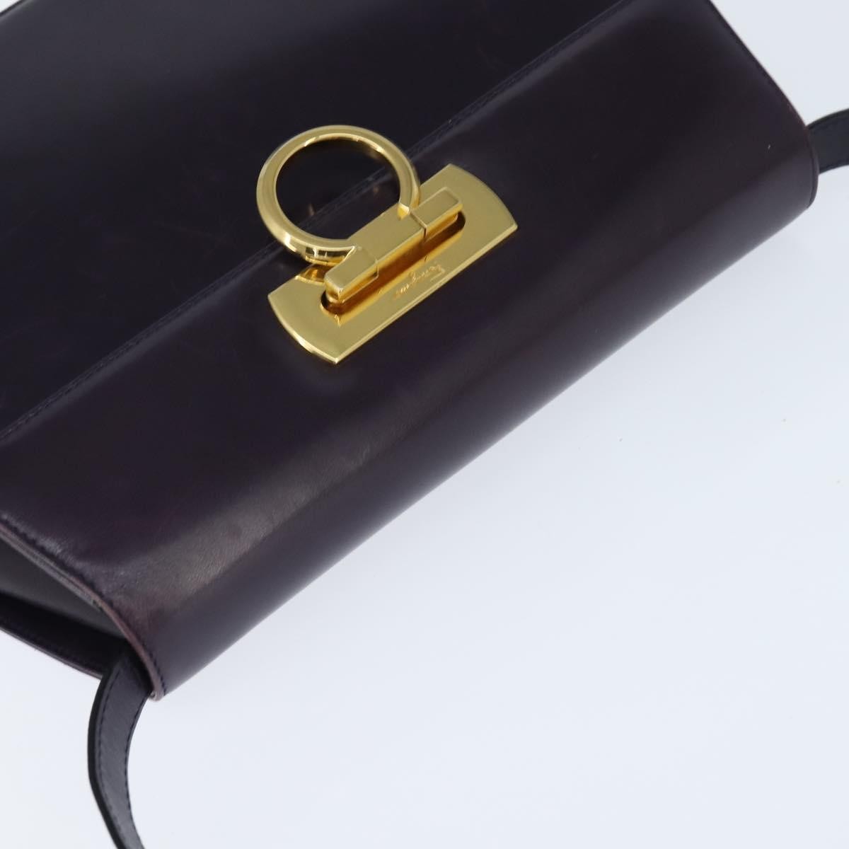 Salvatore Ferragamo Gancini Shoulder Bag Leather, NAVY, LEATHER, Shoulder bag