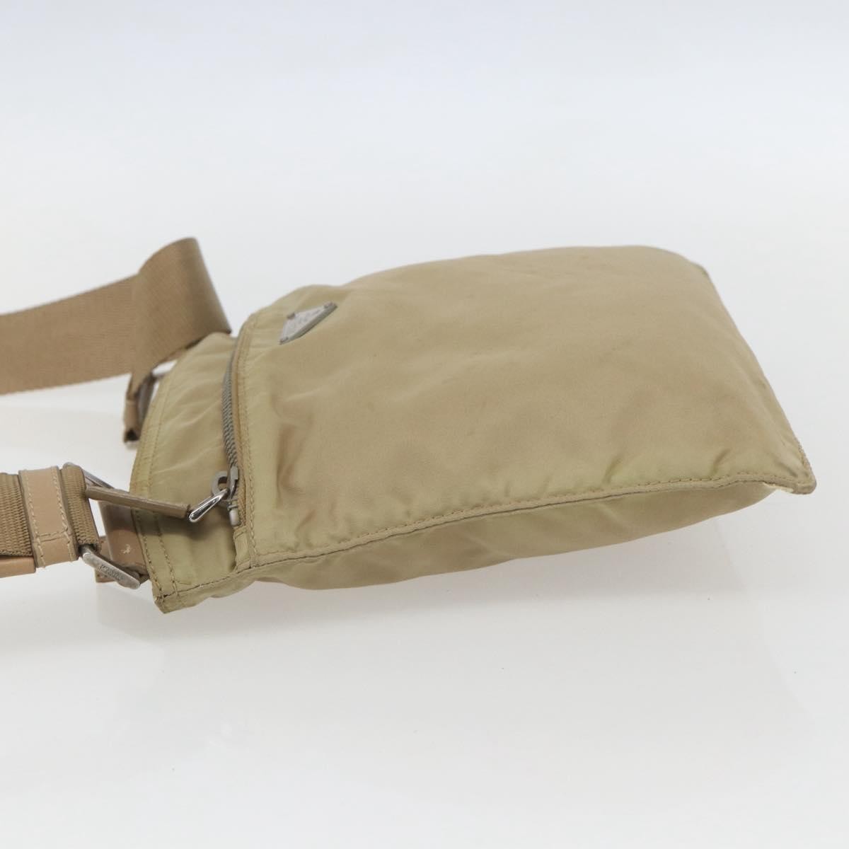 Prada Front Pocket Messenger Bag Tessuto, BEIGE, NYLON, Shoulder bag
