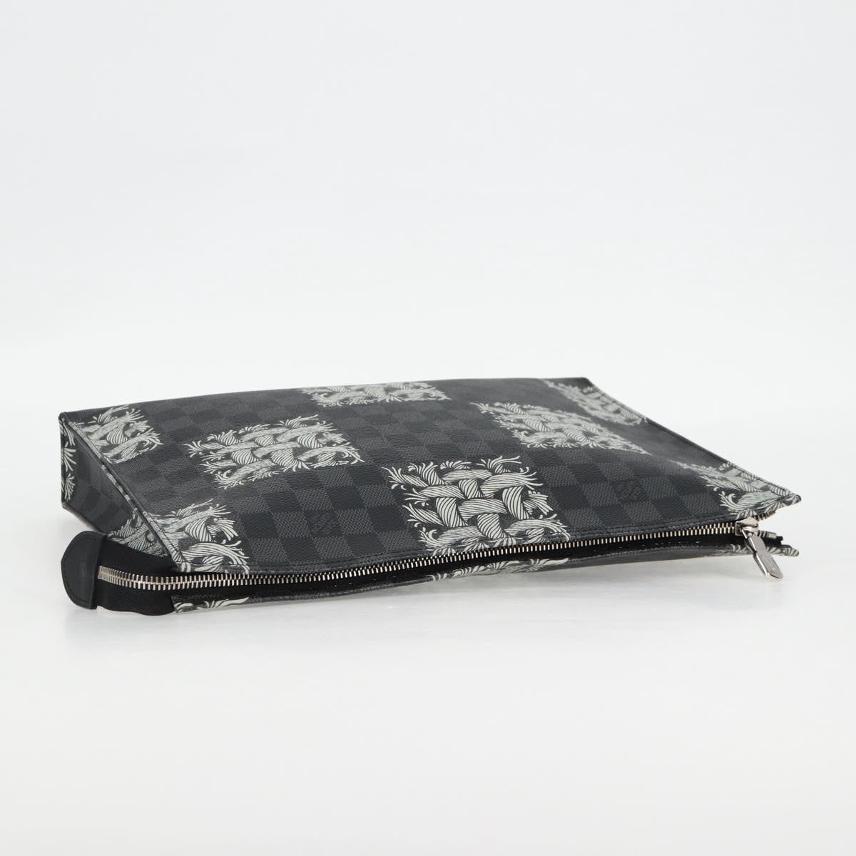 Louis Vuitton Pochette Voyage Limited Edition Nemeth Damier Graphite, Black, Canvas, Clutch