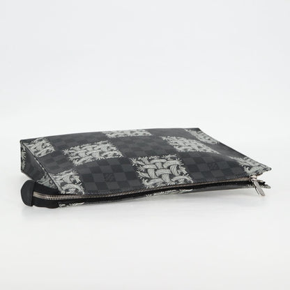 Louis Vuitton Pochette Voyage Limited Edition Nemeth Damier Graphite, Black, Canvas, Clutch