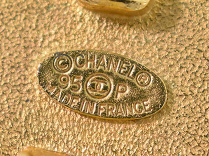 Chanel CC Hoop Clip-On Earrings Crystal Embellished Metal, GOLD, GOLD_PLATED, Earrings