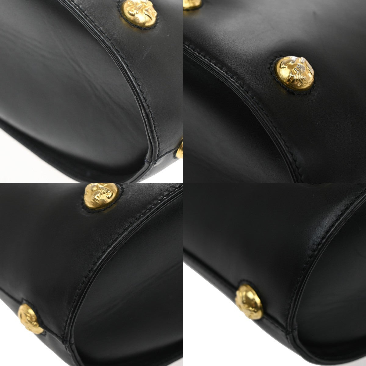 Salvatore Ferragamo Vintage Shoulder Bag Leather, BLACK, LEATHER, Shoulder bag