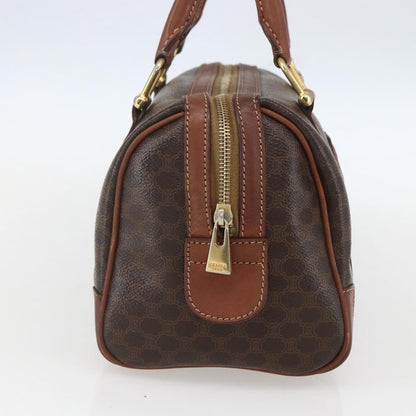 Celine Vintage Macadam Handbag Canvas and Leather, BROWN, CANVAS, Shoulder bag