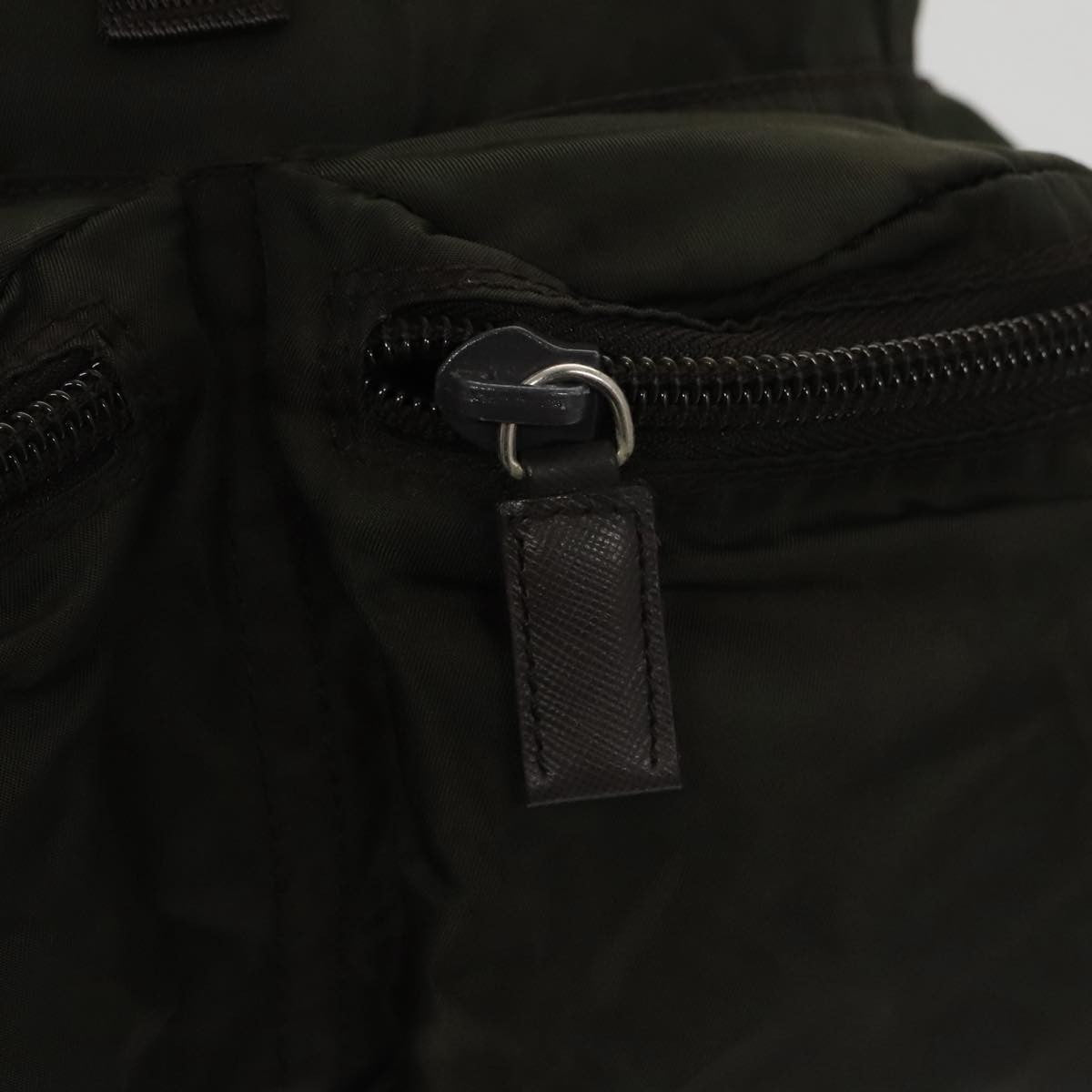 Prada Double Front Pocket Backpack Tessuto, Khaki, Nylon, Backpack