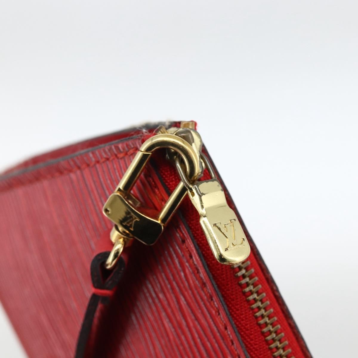 Louis Vuitton Pochette Accessoires Epi Leather, RED, LEATHER, Clutche & pouche