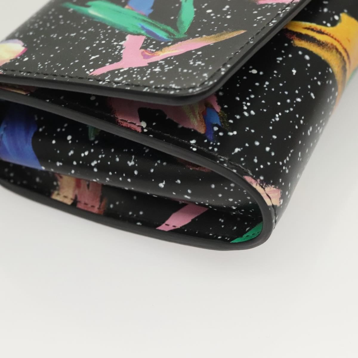 Louis Vuitton Twist Chain Wallet Limited Edition Printed Leather, BLACK, LEATHER, Clutche & pouche