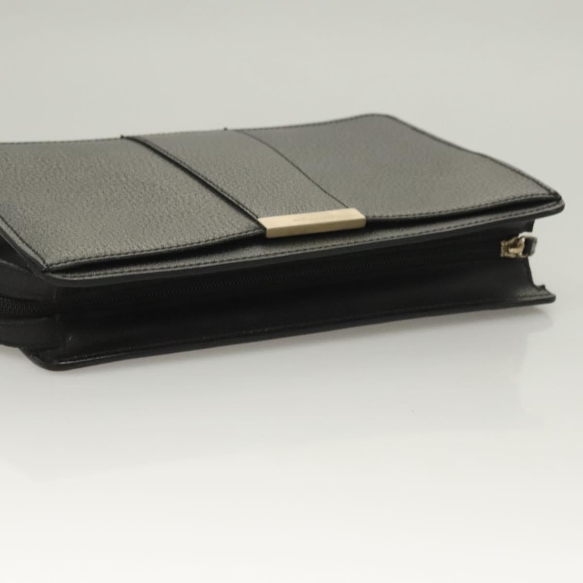 Salvatore Ferragamo Vintage clutch Bag Leather, BLACK, LEATHER, Clutche & pouche