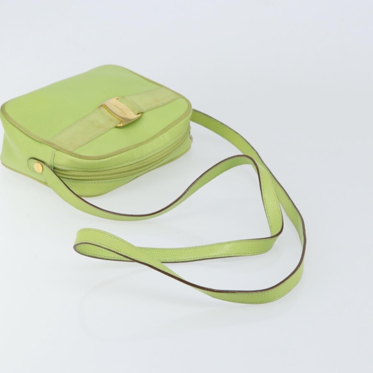 Salvatore Ferragamo Vala Shoulder Bag Leather, GREEN, LEATHER, Shoulder bag