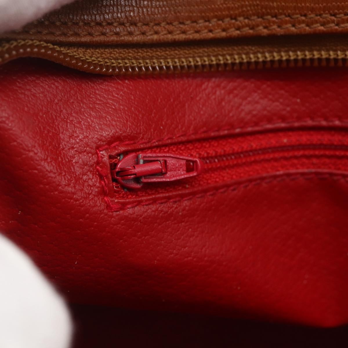Celine Circle Logo Shoulder Bag Leather, BROWN, LEATHER, Shoulder bag