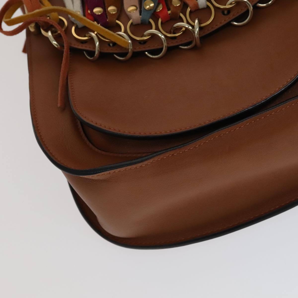 Chloe Multicolor Fringe Hudson Bag Leather, BROWN, LEATHER, Crossbody bag