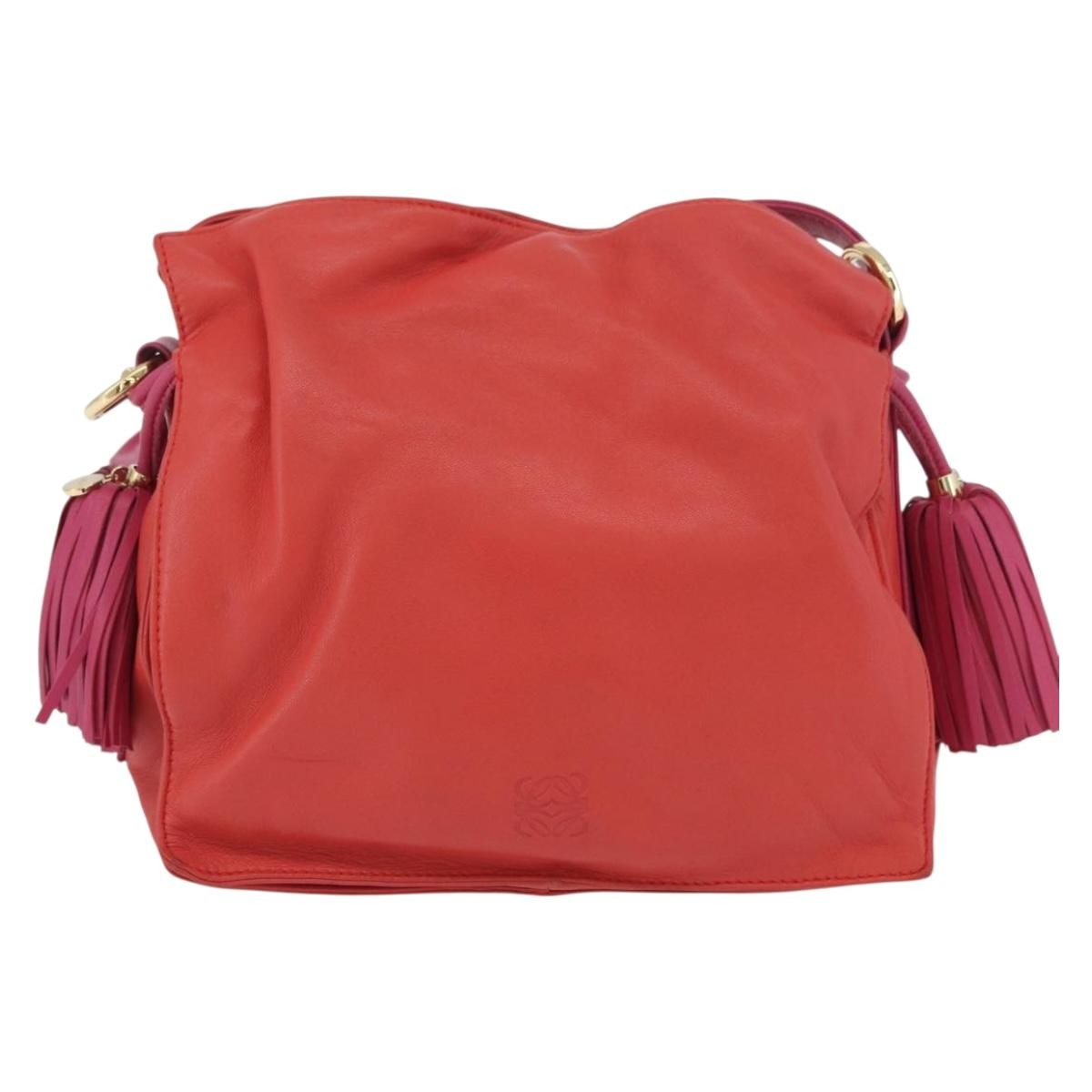 Loewe Flamenco Bag Leather, ORANGE, LEATHER, Shoulder bag