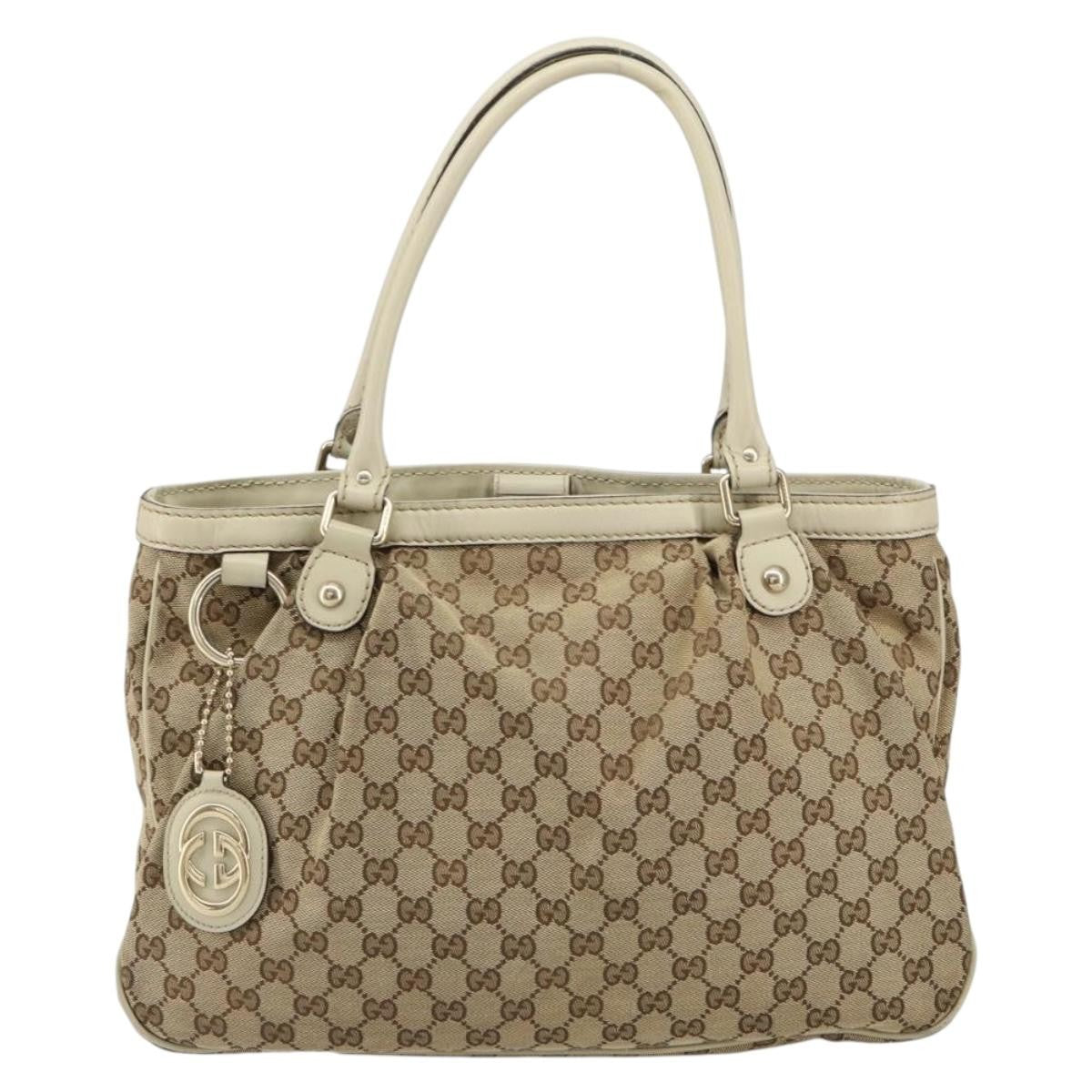 Gucci Sukey Top Handle Tote GG Canvas, BEIGE, CANVAS, Tote bag