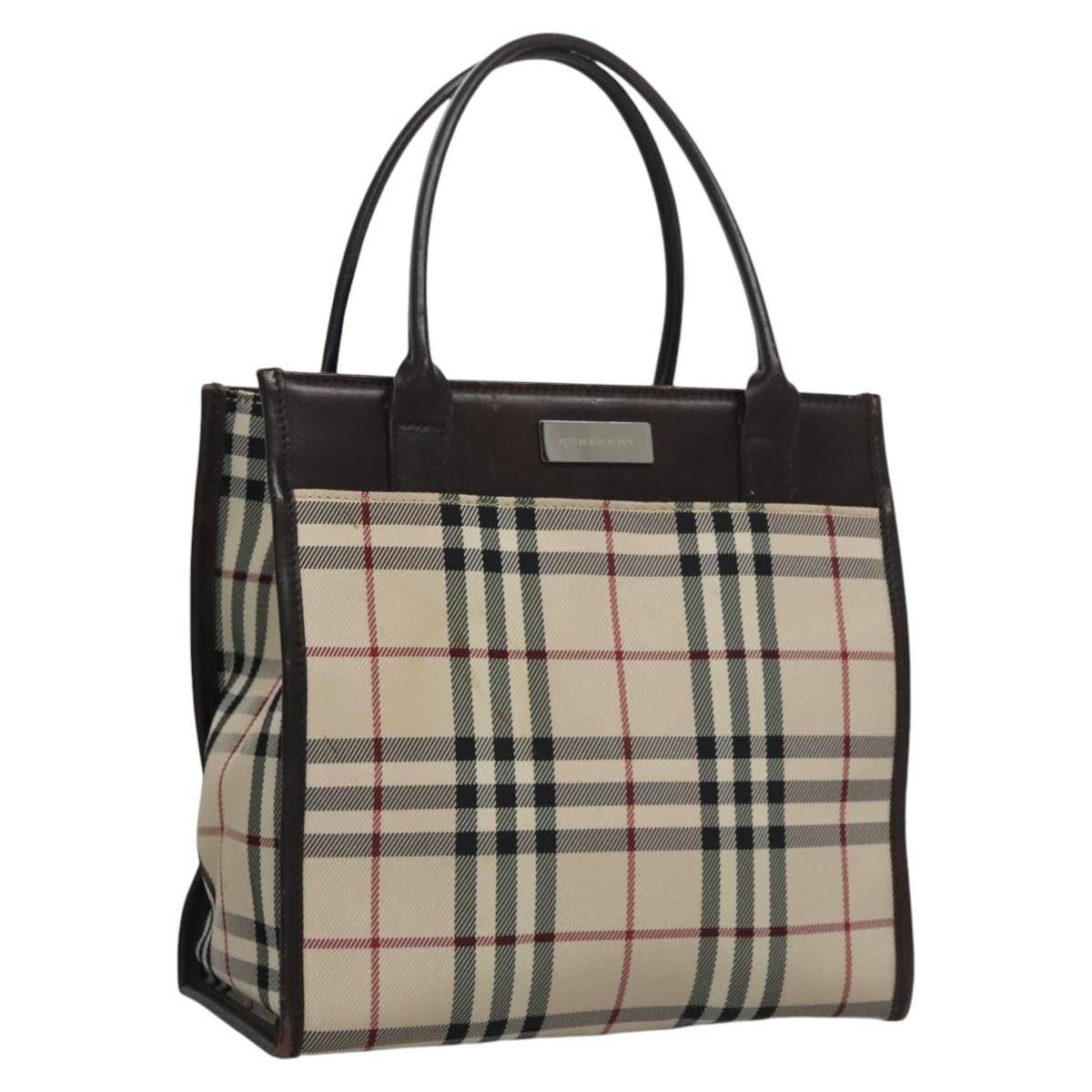 Burberry Nova Check Tote Canvas and Leather, BEIGE, CANVAS, Tote bag