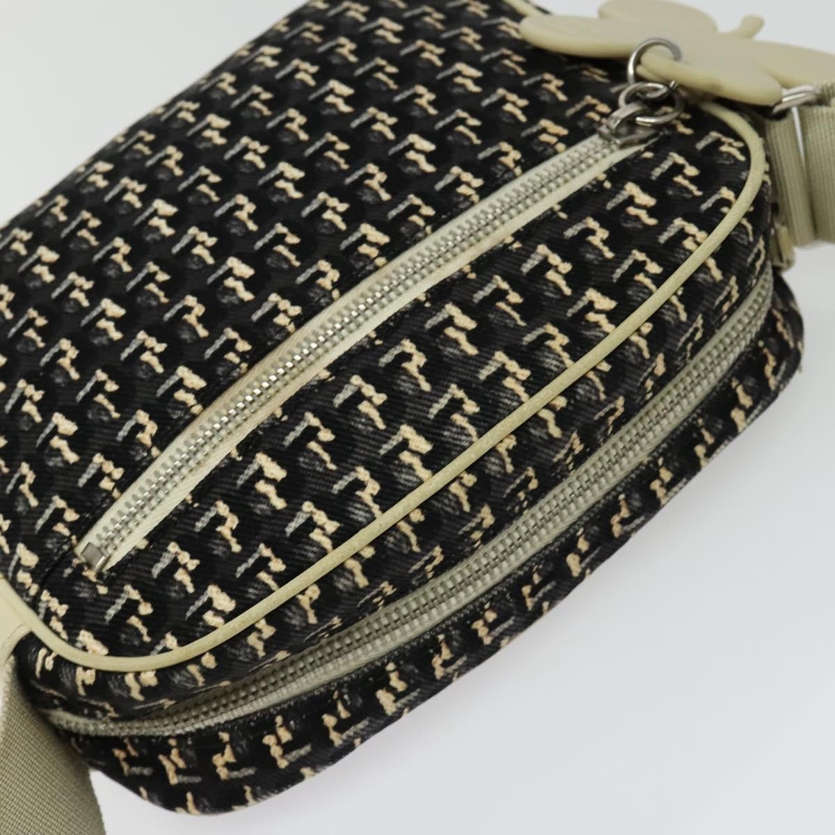 Chanel Vintage Clover Camera Bag Printed Canvas, BLACK, CANVAS, Crossbody bag