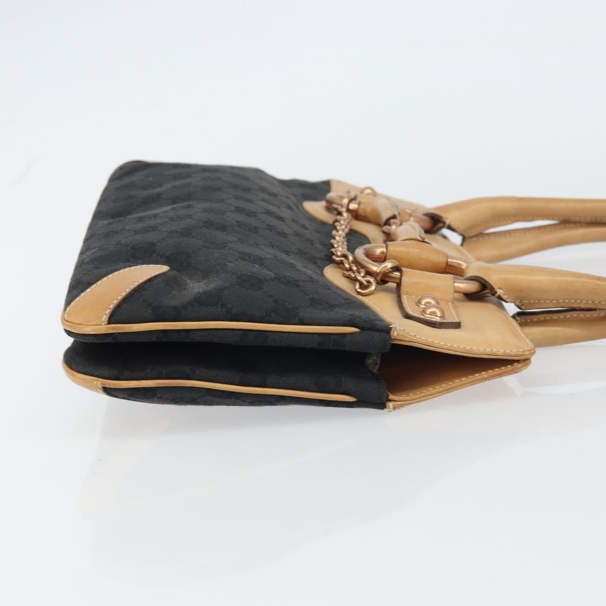 Gucci Horsebit Bracket Tote GG Canvas, BLACK, CANVAS, Tote bag
