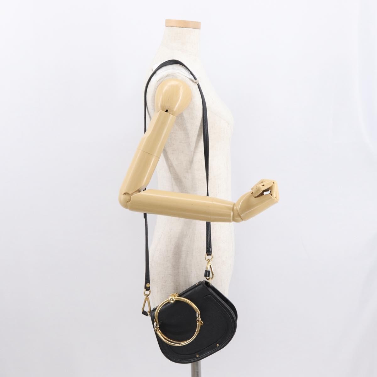 Chloe Nile Crossbody Bag Leather, BLACK, LEATHER, Handbag
