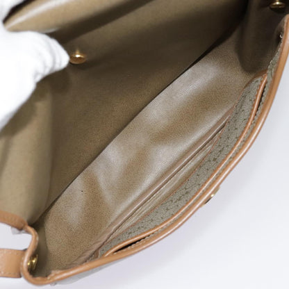 Christian Dior Vintage Honeycomb Flap Crossbody Bag Coated Canvas, BEIGE, CANVAS, Crossbody bag